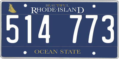 RI license plate 514773