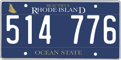 RI license plate 514776