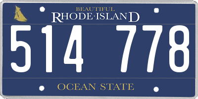 RI license plate 514778