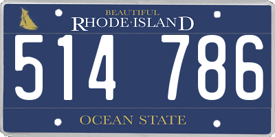 RI license plate 514786