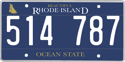 RI license plate 514787