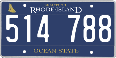 RI license plate 514788