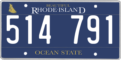 RI license plate 514791