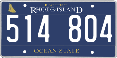 RI license plate 514804