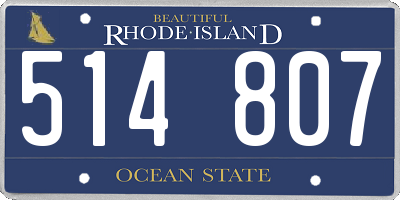 RI license plate 514807