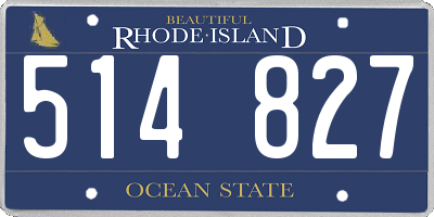 RI license plate 514827