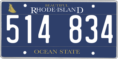 RI license plate 514834