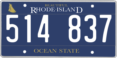 RI license plate 514837
