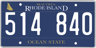 RI license plate 514840