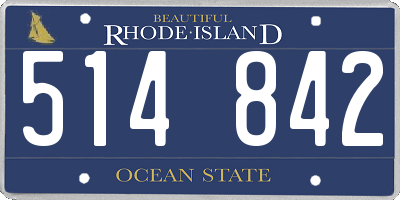 RI license plate 514842