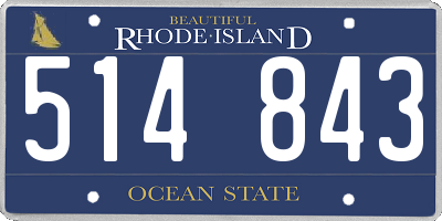 RI license plate 514843