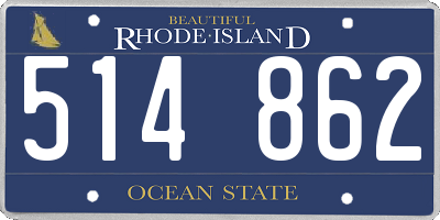 RI license plate 514862