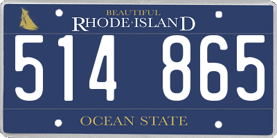 RI license plate 514865