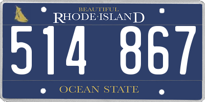 RI license plate 514867