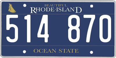 RI license plate 514870