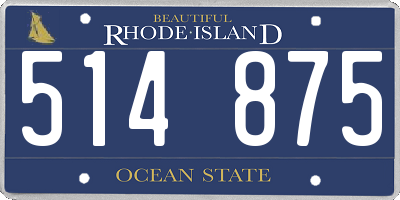 RI license plate 514875