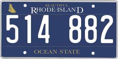 RI license plate 514882