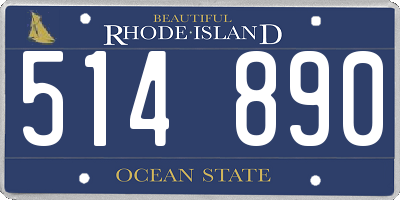 RI license plate 514890