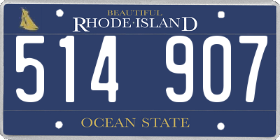 RI license plate 514907