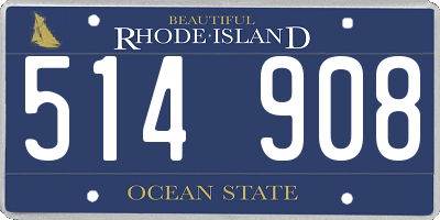 RI license plate 514908