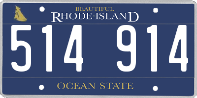 RI license plate 514914