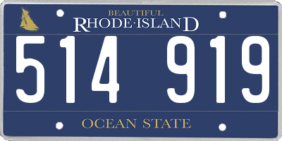 RI license plate 514919
