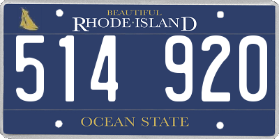 RI license plate 514920