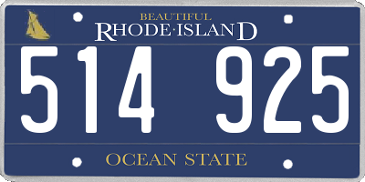 RI license plate 514925