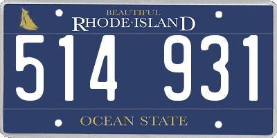 RI license plate 514931