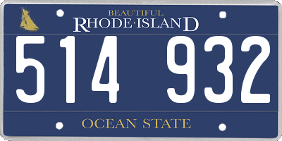 RI license plate 514932