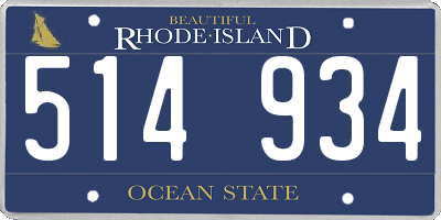 RI license plate 514934