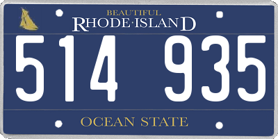 RI license plate 514935