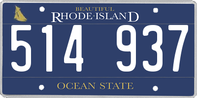 RI license plate 514937