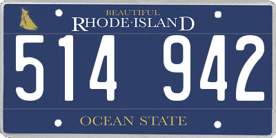 RI license plate 514942