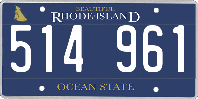 RI license plate 514961