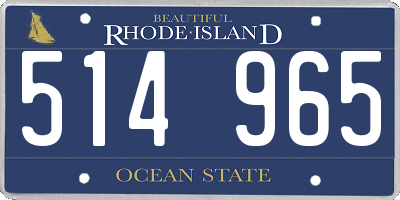RI license plate 514965