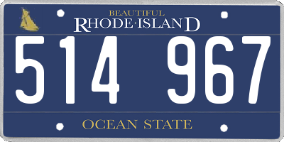 RI license plate 514967