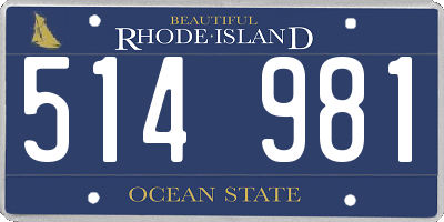 RI license plate 514981