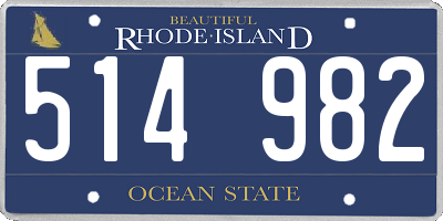 RI license plate 514982