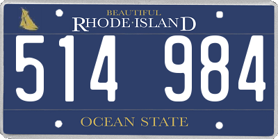 RI license plate 514984