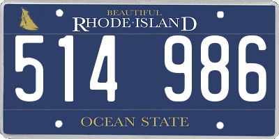 RI license plate 514986