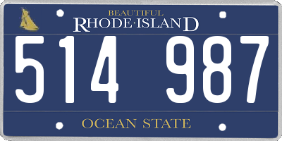 RI license plate 514987