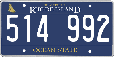 RI license plate 514992