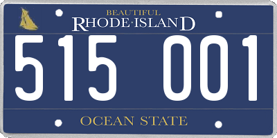 RI license plate 515001