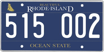 RI license plate 515002