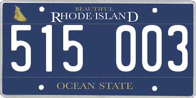 RI license plate 515003