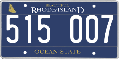 RI license plate 515007