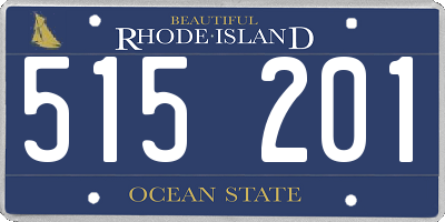 RI license plate 515201