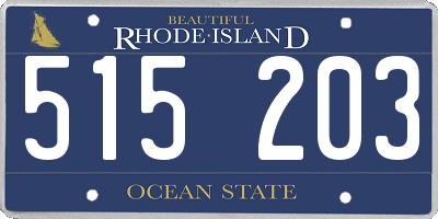 RI license plate 515203