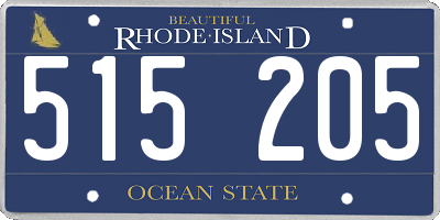 RI license plate 515205
